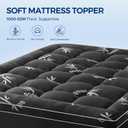 Mattress Topper Queen Size, Cooling Extra Thick Breathable Viscose Made from Bamboo Mattress pad, Soft Quilted Fitted Mattress Cover with 1000 GSM Down Alternative Fill (8-21Deep Pocket) Dark Gray