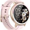 KEEPONFIT Smart Watch for Women, with Ai Voice Built in/IP68 Waterproof/Heart Rate/SpO2 Monitor/100 Sports Model Fitness Watch for Android and iPhone, White And Pink