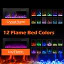 BETELNUT 30" Electric Fireplace Wall Mounted and Recessed with Remote Control, 750/1500W Ultra-Thin Wall Fireplace Heater W/Timer Adjustable Flame Color and Brightness, Log Set & Crystal Options