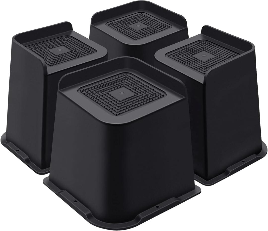 ANNKUT Bed Risers 6 Inch Heavy Duty, Furniture Risers for Bed Desk Table Sofa Couch ，Oversized Bed Lifts Risers, Support up to 5000 Lbs(4 Pack Black)