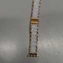 Moolia Metal Band Compatible with Apple Watch Band 38/40/41/42mm Women Rhinestones Resin Wristband Bling Diamond Bracelet for iWatch Series 11 10 9 8 7 6 5 4 3 2 1, Rose Gold/Pearl