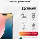 ZAGG Glass Elite Screen Protector for iPhone 16 Pro - 5X Stronger, Reinforced Edges, Ultra-Strong Tempered Glass, Scratch Resistant, Anti-Smudge, Easy Installation, InvisibleShield, Eco-Friendly