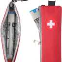 EpiPen Carrying Case, 2 Pack Emergency Medical Bag with Carabiner, Medicine Bag for EpiPens, Asthma Inhaler, Auvi-Q,Eye Drops,Anti-Histamine,Allergy Medication (Red)