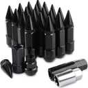 20Pcs Anti Theft Spikes Extended Tuner Wheel/Rims Lug Nut M12X1.5+Socket (Black)