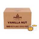 Don Francisco's Vanilla Nut Flavored Coffee Pods, 100 Count, Medium Roast, Compatible with Keurig Brewers BBD 08/31/2027