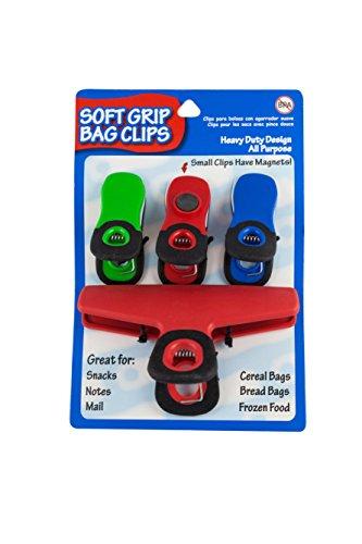 Items 4U! Soft Grip Bag Clips, Assorted Sizes, Assorted Colors, 1-Pack (11 Clips in total)