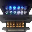 Iceblue Fridge, 24 Inch 5.12Cu.Ft Under Counter Drawer Fridge, Stainless Steel Freestanding Beverage Refrigerator, 34~50 Fast Cooling Refrigerator for Home, Bar, Gift - Black