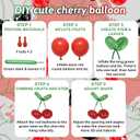 Red Black Balloons Garland Arch Kit, 133pcs Green Cherry Black Red Explosion Star Foil Balloons, 4D Cheetah Print Mylar Balloons for Berry Themed Birthday Baby Shower Bachelorette Party Decorations