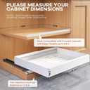 Seinloes 2 Pack Expandable (15.1"-26.3") Pull Out Cabinet Organizer 21" Deep With Raising Pad for Framed Cabinets,Upgrade 3 Slide Rails Slide Out Drawers,No Drill Roll Out Shelves Adhesive,White