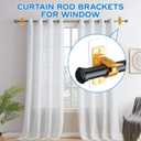 No Drill Curtain Rod Brackets, (10-Pack) Gold Self Adhesive Curtain Rod Holders Nail-Free No-Screw, Adjustable Hangers Hooks for Curtain Rods up to 1.18" Dia