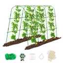 65"x48" Cucumber Trellis for Raised Bed, U-Shape Garden Arch for Climbing Plants, Metal Vegetable Trellis, Detachable Support for Tomato, Squash
