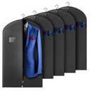 5 Pack 40-inch Suit Bag Garment Bag for Travel and Storage, Garment Bags for Hanging Clothes with Zipper and Visible Transparent Window, Black