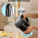 COMFEE' Stainless Steel Double Wall Electric Kettle 1.5L, Black