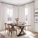 MIULEE Natural White Linen Curtains 63 Inch Length 2 Panels Set for Living Room Bedroom Semi Sheer Light Filtering Farmhouse Rod Pocket Short Soft Thick Linen Textured Window Drapes W42XL63