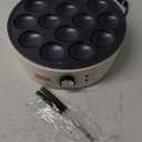 Mini Pancakes Maker Machine with 14 Larger & Deeper Grooves, Electric Mini Pancake Pan, Aebleskiver Pan, Ebelskiver Pan, Browning Controllable, White