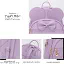 KL928 Girls Mini Backpack Bowknot Polka Dot Cute Daypacks Convertible Shoulder Bag Purse for Women (L.Purple)
