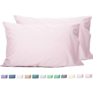 Sunflower Queen Pillowcases Set of 2, 100% Cotton Queen Pillow Cases 2, 2030 inches Light Pink, Soft and Breathable