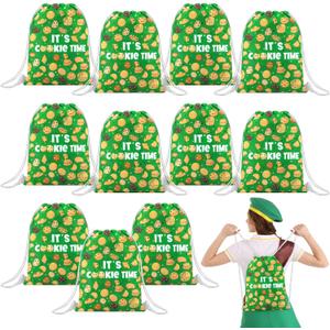 12 Pcs Troop Member Cookie Drawstring Backpacks Bulk String Bag Cinch Sack Pack Storage Knapsack Polyester Cookie Party Gift Bags Sports Drawstring Bags for Camping Troop Prize