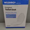 WSSROGY Toilet seat Elongated with Slow Close Hinges, Four Bumpers Never Loosen and Easily Remove, Two Sets of Parts, Plastic, White
