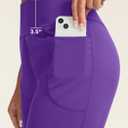 SANTINY Women's 12" Bermuda Shorts Knee Length with Pockets High Waisted Long Shorts for Women Stretch Casual Walking (Purple, S)