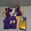 Kids Basketball Jerseys #24 Mesh Sleeveless Tank Top Shorts Socks for Boys Girls 3PC Athletic Training Uniforms,130, M