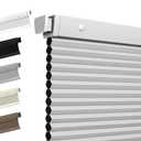 Boolegon No Drill Cellular Shades for Indoor Windows,White,32" W x 48" H