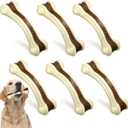 Sosation 6 Pcs Dog Toys for Aggressive Chewers Christmas Nylon Beef Flavor Bones Tough Puppy Teething Toys Puppy Chew Bones for Large Medium Small Breed Dogs Puppies(Medium)