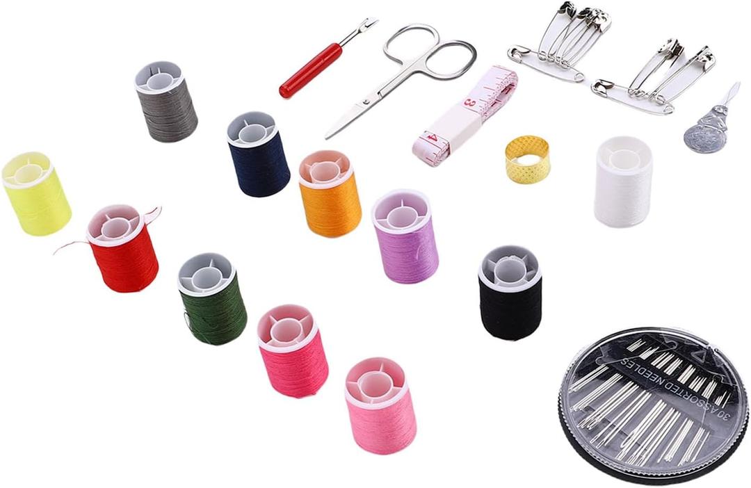 Zerodis Knitting Tools Accessories Kit Emergency Basic Sewing Supplies with Storage Case Suitable for Travel Home Office Outdoor Camping Repairing Clothes Bed Sheets Portable Complete