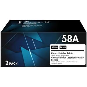 58A CF258A 58X CF258X - (with Chip) Replacement for HP 58A Toner Cartridge Black Compatible with MFP M428fdw M428fdn M428dw M404 M428 Pro M404n M404dn M404dw Printer (High Yield, 2 Pack)