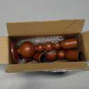 NUPTIO Candlestick Holders for Home Decor: Set of 3 Wood Taper Candle Holders for Thanksgiving Table Centerpieces - Mid Century Modern Caramel (Warm Walnut)