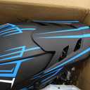 Youth Motorcross Helmet, Kids Dirt Bike Helmets, Motorcycle Helmets Off-Road Mountain Bike BMX MX ATV Helmet with(Gloves Goggles Mask) 4Pcs Set - DOT Approved (B-Blue, Medium)