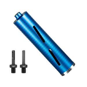 SALI Diamond Core Drill Bits 2 1/2" Diameter 10"/254mm Drilling Depth 5/8-11" Thread Core Bit Turbo Laser-Welded Segments for Cured Concrete with Brick, Block, Masonry, with Two Adapters