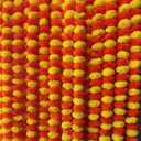 5 PC - 5 feet Marigold Garland |Indian/American Wedding Party Mantle Decoration, Faux Garlands Wedding Garland, Diwali Decoration, Spring Bush Floral! (Yellow & Dark Orange)