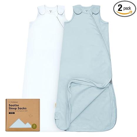 2-Pack Baby Sleep Sacks, Zipper Wearable Blanket - 0.5TOG Organic Cotton, Lightweight,Soft Cozy Infant Sleeping Sack 3-6 months,Easy to Wear Small Newborn Transition Swaddles Sleepsacks(Glacier, S)