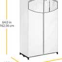 Whitmor white, Clothes Closet fabric cover, 36"
Keep clothes organized with a sturdy metal frame, 50-lb capacity, breathable fabric cover, zippered opening, and clear window