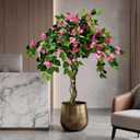 Artificial Bougainvillea Tree 3FT Tall Potted Silk Red Flowers