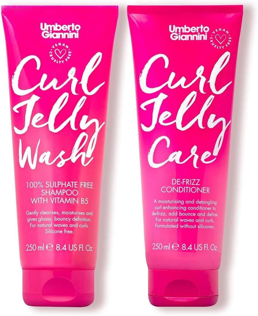 Umberto Giannini Curl Jelly Scrunching Jelly Shampoo & Conditioner, Vegan & Cruelty Free Frizz Solution for Curly or Wavy Hair, 200 ml