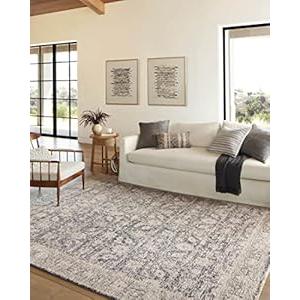 Amber Lewis x Loloi Alie Collection ALE-05 Charcoal/ Beige 5'-3" x 5'-3" Round Area Rug