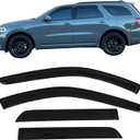 Window Visor Compatible with 2011-2026 Dodge Durango, Acrylic Smoke Tinted 4PCS Sun Rain Shade Guard Wind Vent Air Deflector by IKON MOTORSPORTS, 2012 2013 2014 2015 2016 2017