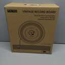 Cutting Board Set, Checkered Wood & Glass Cutting Boards for Kitchen, Retro Record Style Chopping Board with Holder, Serving Tray Gift Set, Ideal for Meat, Bread, Vegetable, Fruit