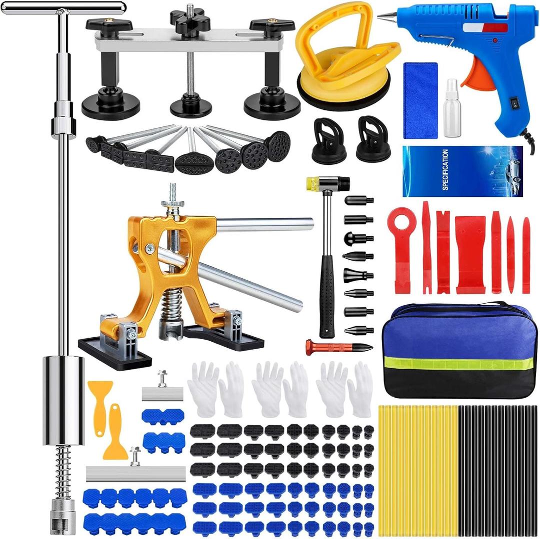 Car Dent Puller Kit, 135Pcs Car Paintless Dent Remover Tool Kit