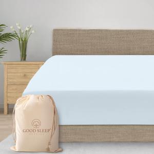 Good Sleep Bedding Twin XL Fitted Sheet Only - Single Fitted Sheet, 800 Thread Count, 100% Egyptian Cotton Extra Long Twin, 16" Deep Pocket, Soft & Breathable Dorm Sheets - Light Blue