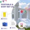 iLink-outer White Bounce House for Kids Without Air Blower-13x8x8FT Oxford White Bouncy House with Slide & Ball Pit, Perfect for Parties & Events,Safe and Fun for All Ages-Does not Include Air Blower