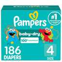 Pampers Diapers - Baby Dry - Size 4, 160 Count, Absorbent Disposable Infant Diaper (Packaging May Vary)