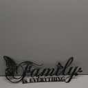 Family Signs Metal Wall Decor, Oppro Family Is Everything Word Sign with Butterfly for Home Decor, Black Art Plaque Letters for Living Room Dining Room Bedroom Housewarming Mother's Day Father's Day Christmas , 17x6.3