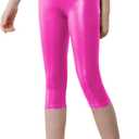 Capri Leggings for Girls 4t 5t Rose Casual Sparkle Cropped Tights Active Dance Pants