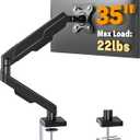 5Rcom Single Monitor Arm for 13-35 Inch Computer Screens | Fully Adjustable Heavy Duty Mount, Holds 22lbs, Fast Install, Cable Management, Black