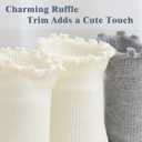 SSF&TUYS Ruffle Socks for Women  Soft Cotton Frilly Ankle Socks, Cute, Breathable & Comfy, 6 Pairs (01-white)