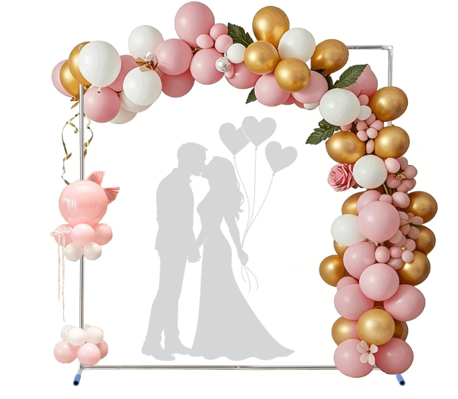 Arch Backdrop Stand,7x6 FT Metal Wedding Square Backdrop Stand for Ceremony Square Stainless Steel Backdrop Arch for Parties,Wedding,Birthday,Anniversary,Baby Shower,Garden Decoratip