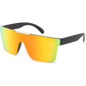 FEISEDY Polarized Sunglasses for Men, Oversized Square Flat Mirrored Z87 Lens, Fishing Driving Golf Outdoors Coastal B2990